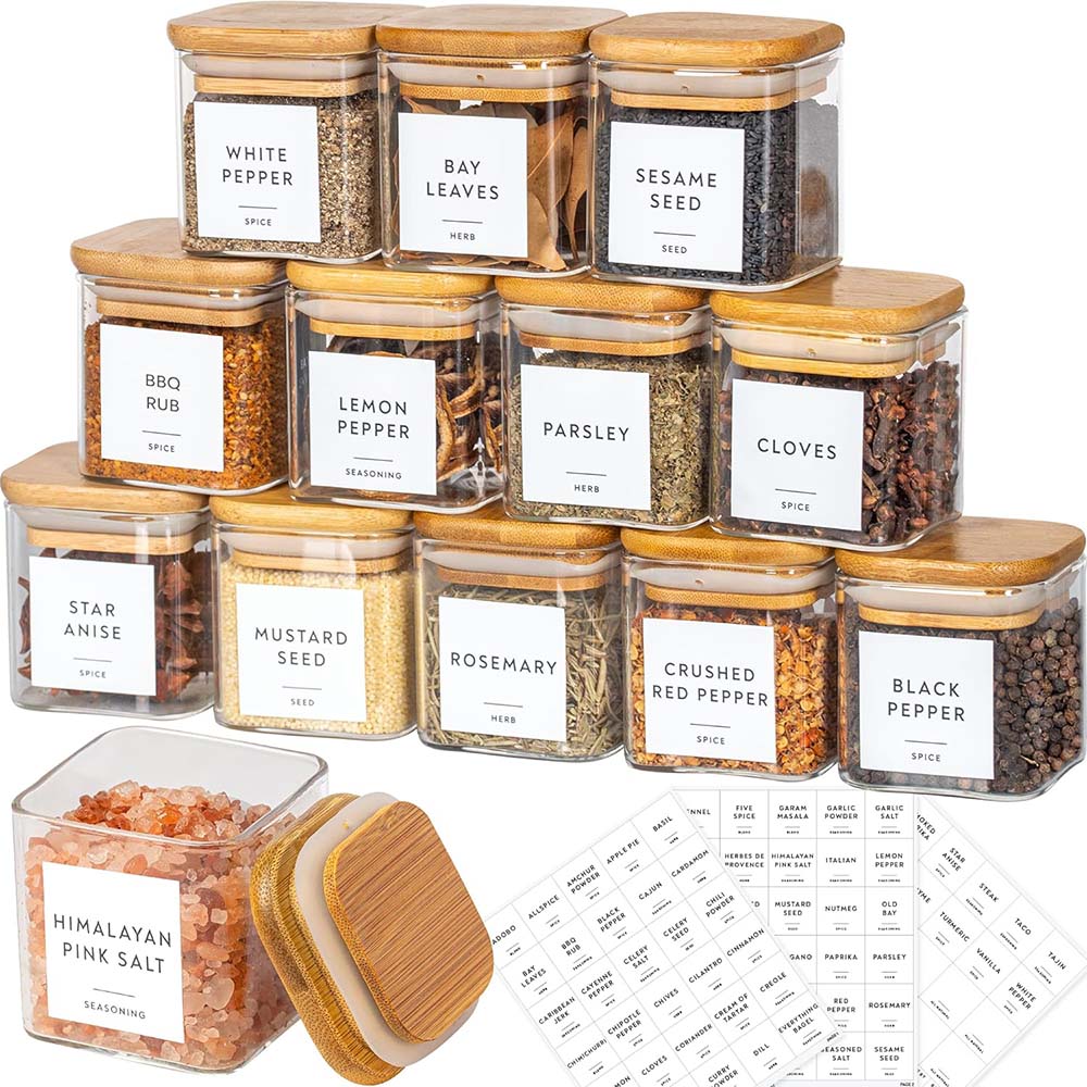 Food Storage Jar Labels - Zestaw szklane słoiki o pojemności 5