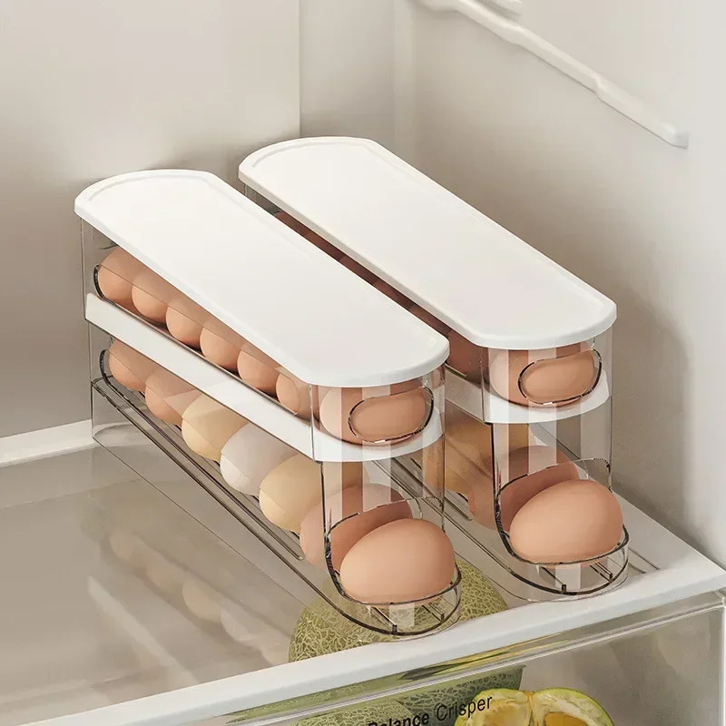Food Storage Eggs - Dwupoziomowy pojemnik na jajka do lodówki,