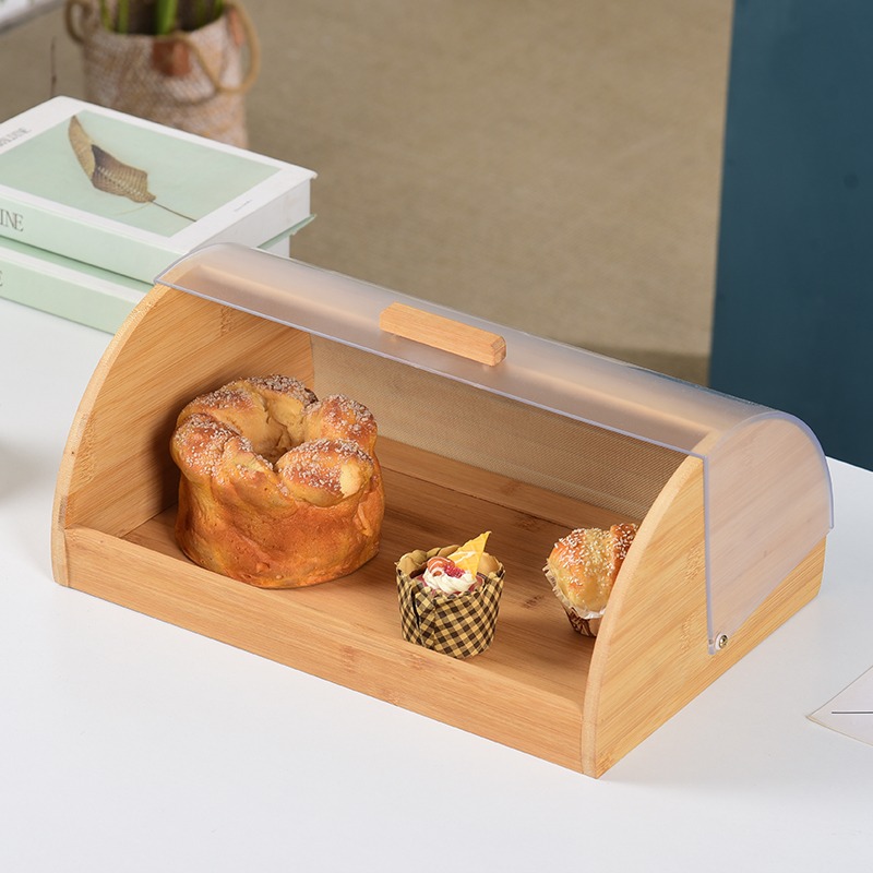 Food Storage Technology - Półokrągły pojemnik na chleb z bambusa