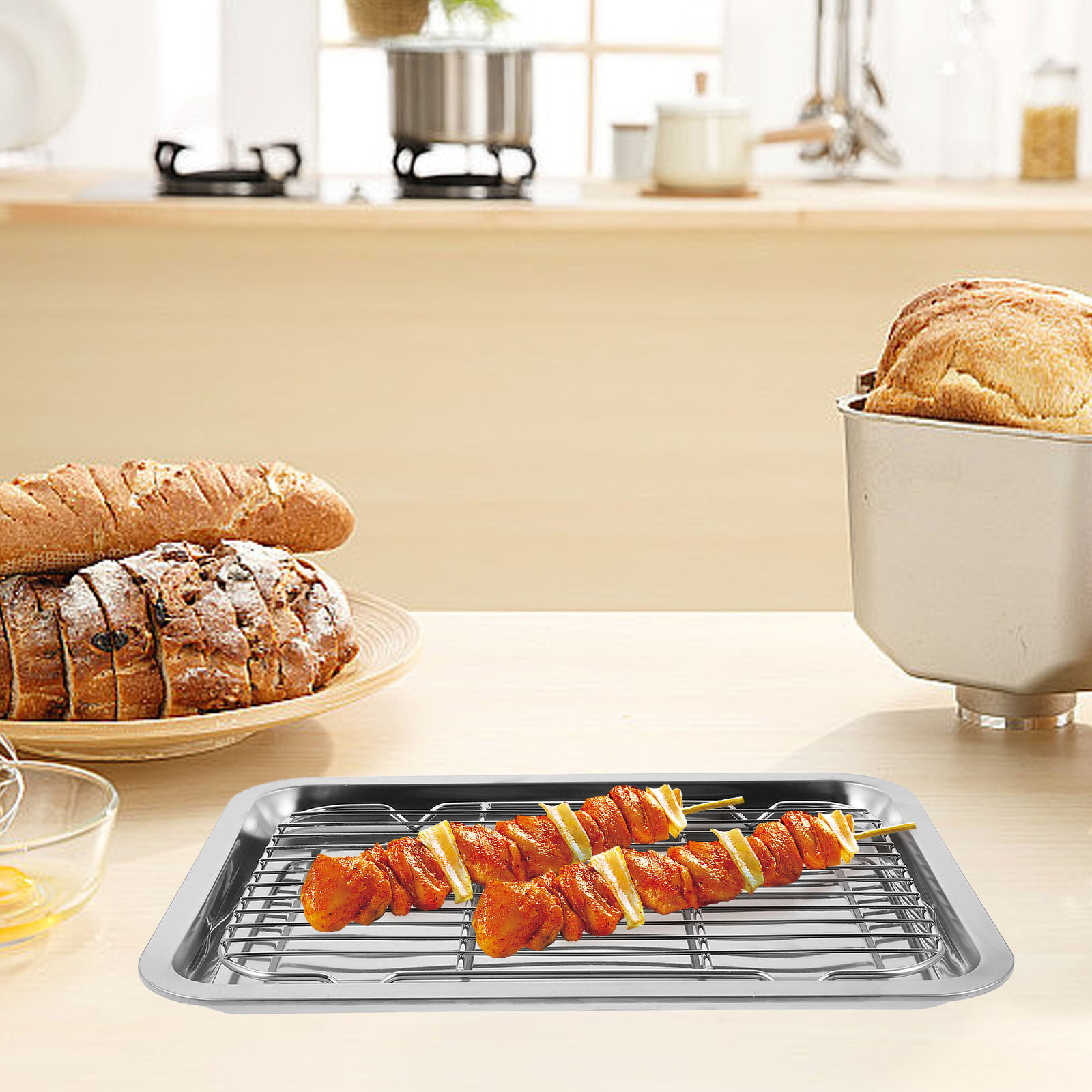 Food Storage Stainless Steel - 1 zestaw stalowych rusztów do pieczenia