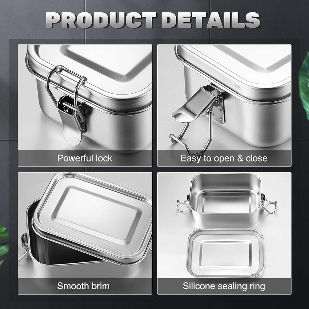 4 szt. Pudełko Bento ze stali  – Food Storage Lock Box recenzja i cena