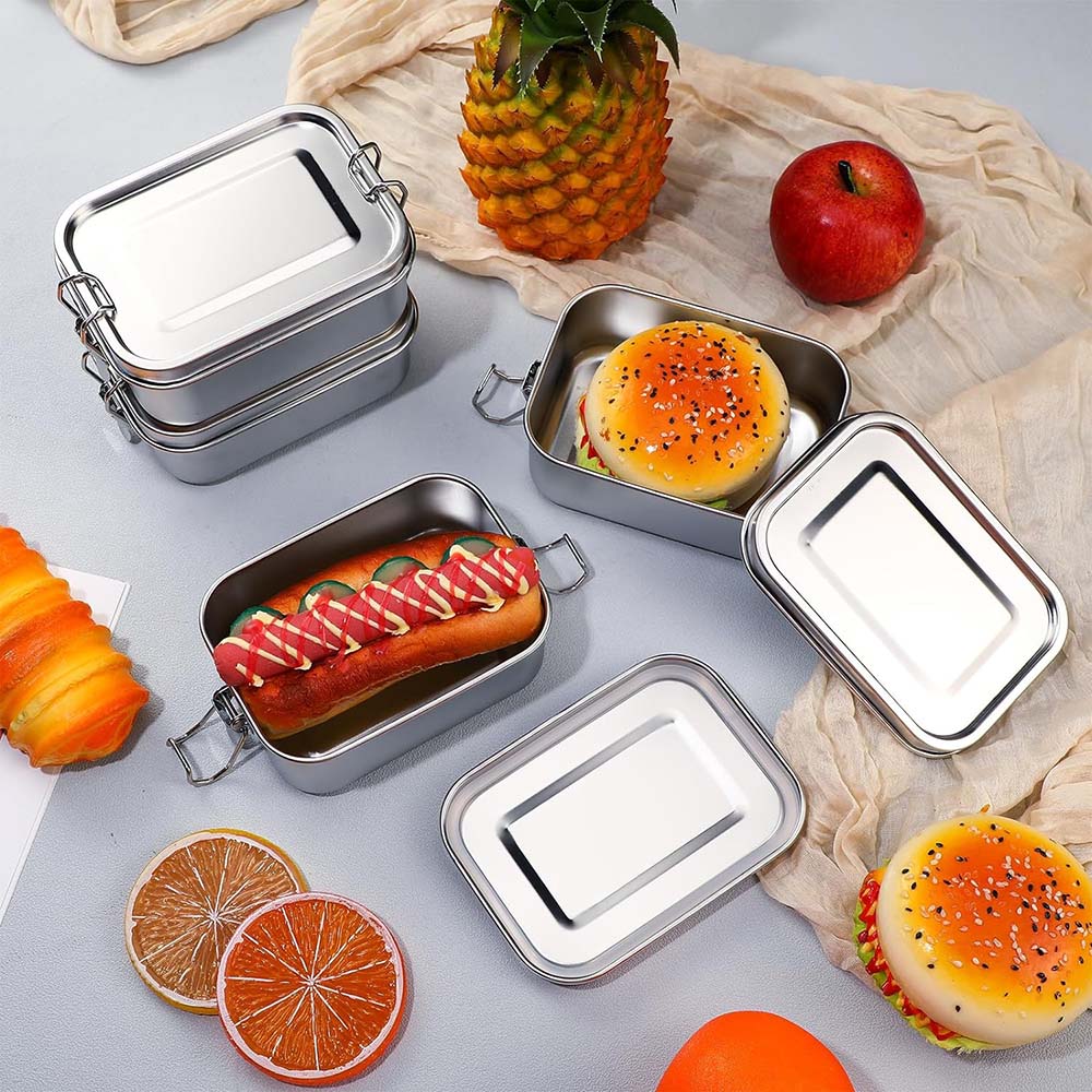 4 szt. Pudełko Bento ze stali  – Food Storage Lock Box recenzja i cena