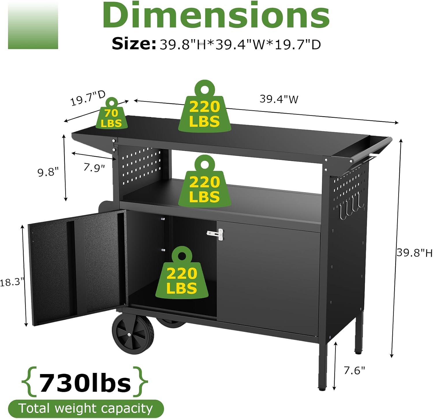 Wózek-grill zewnętrzny ze stoł – Food Storage Table recenzja i cena