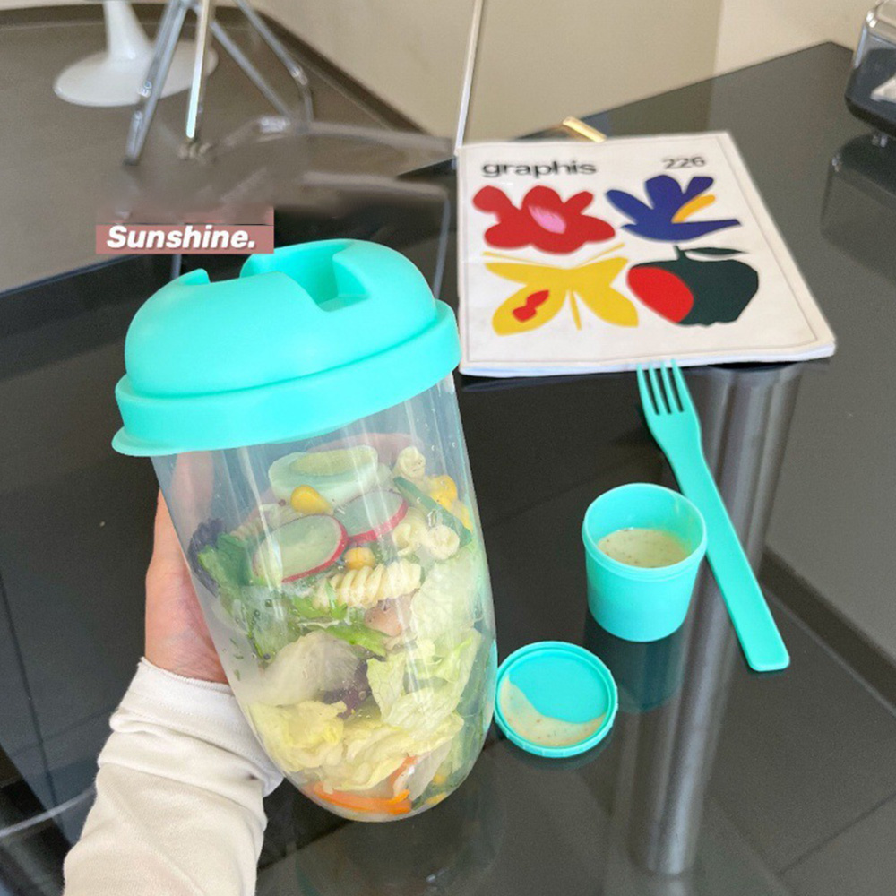 1PC Biało-zielona przenośna bu – Salad Dressing Bottle recenzja i cena