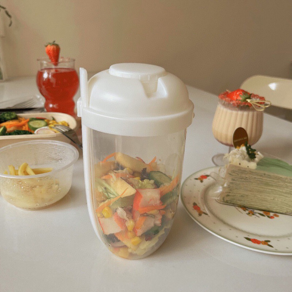 1PC Biało-zielona przenośna bu – Salad Dressing Bottle recenzja i cena