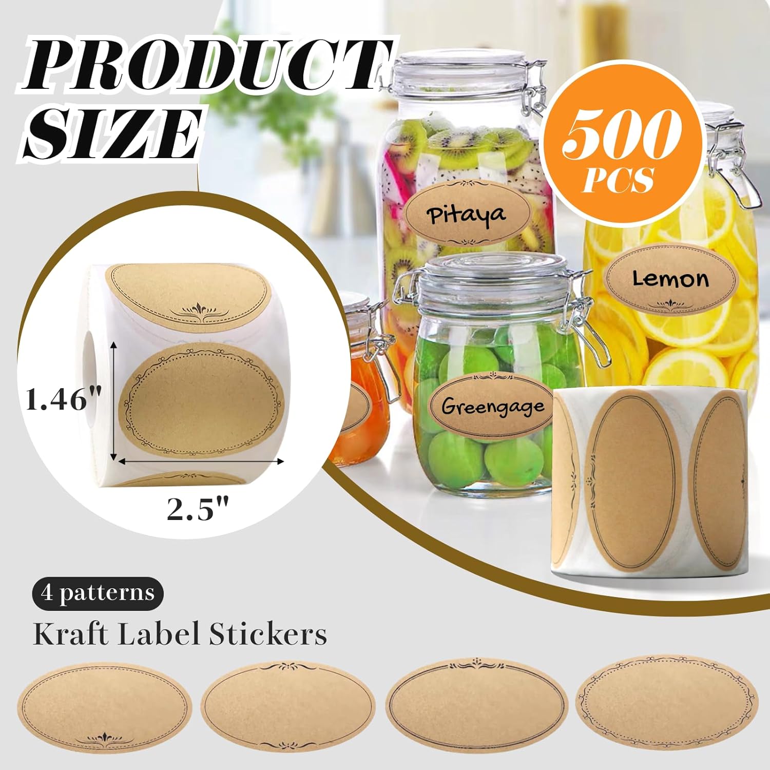 500 szt. Etykiet na słoiki typ – Food Storage Jar Labels recenzja i cena