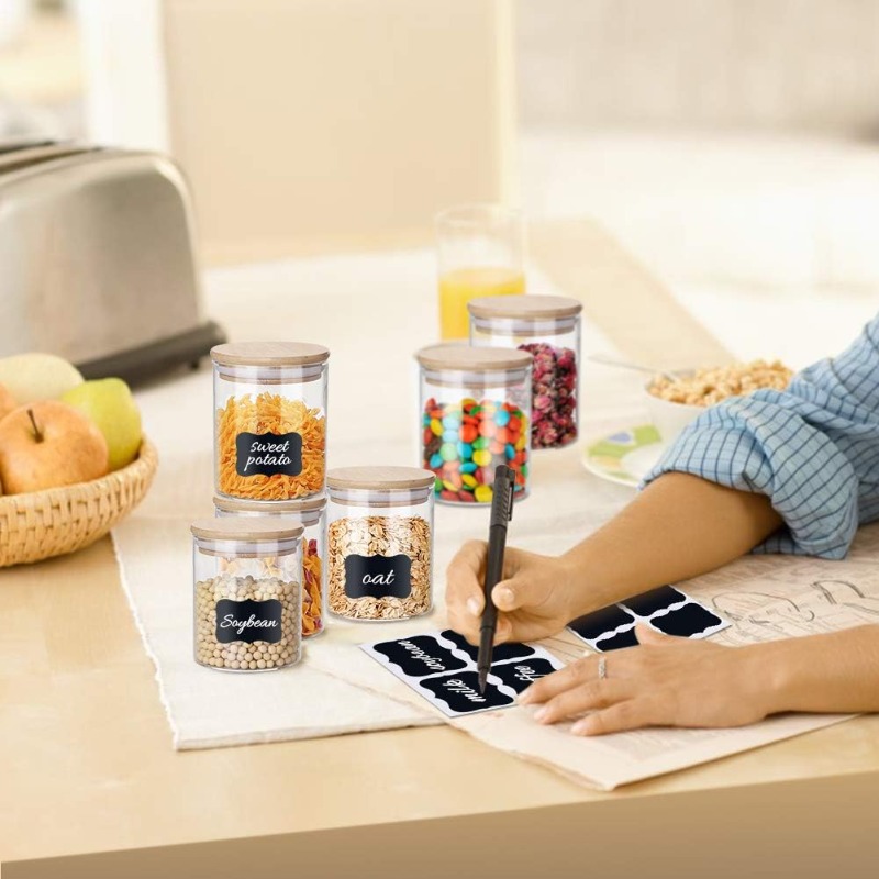 Zestaw 12 szklanych słoików z  – Food Storage Jar Labels recenzja i cena