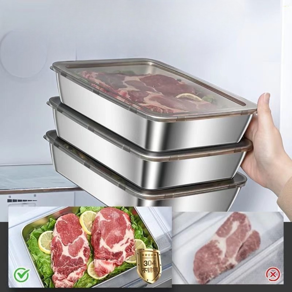 Taca do serwowania z pokrywką  – Food Storage Stainless Steel recenzja i cena