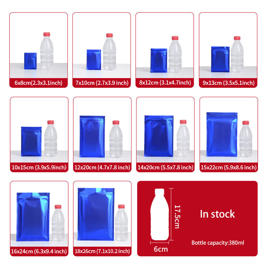 100 szt. Matowych niebieskich  – Food Storage Reusable Bags recenzja i cena